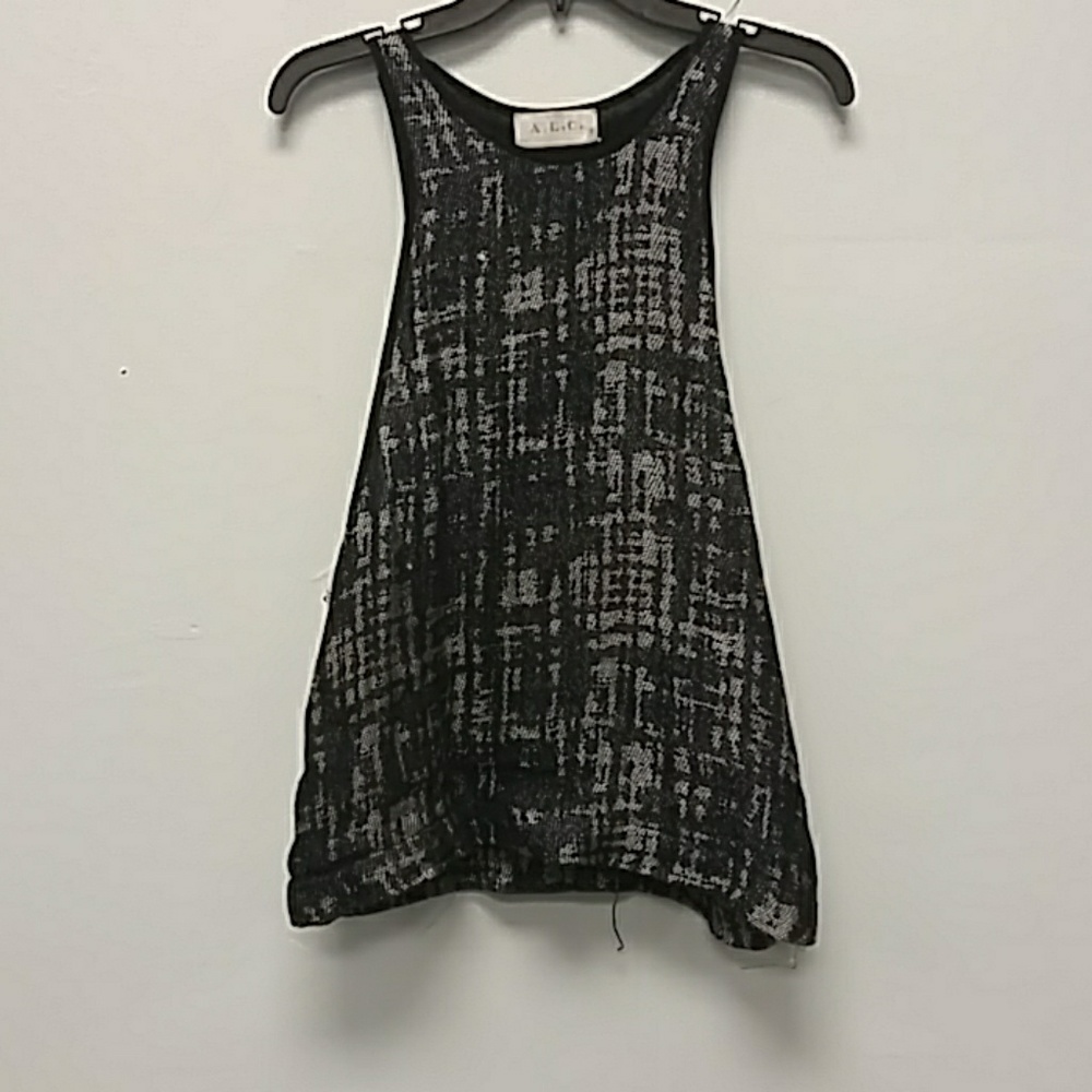 A.L.C. Black & Silver Sleeveless Top Size XS